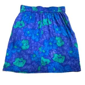 Vintage Silk Floral Skirt